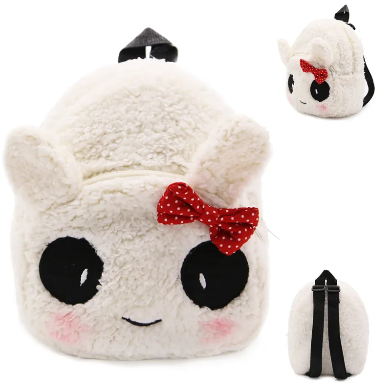 23,5*21 см маленькая Пчелка Peluche Рождественские Подарки плюш рюкзак мягкие ранцы для детей От 1 до 2 лет Рождественский подарок - Цвет: White panda