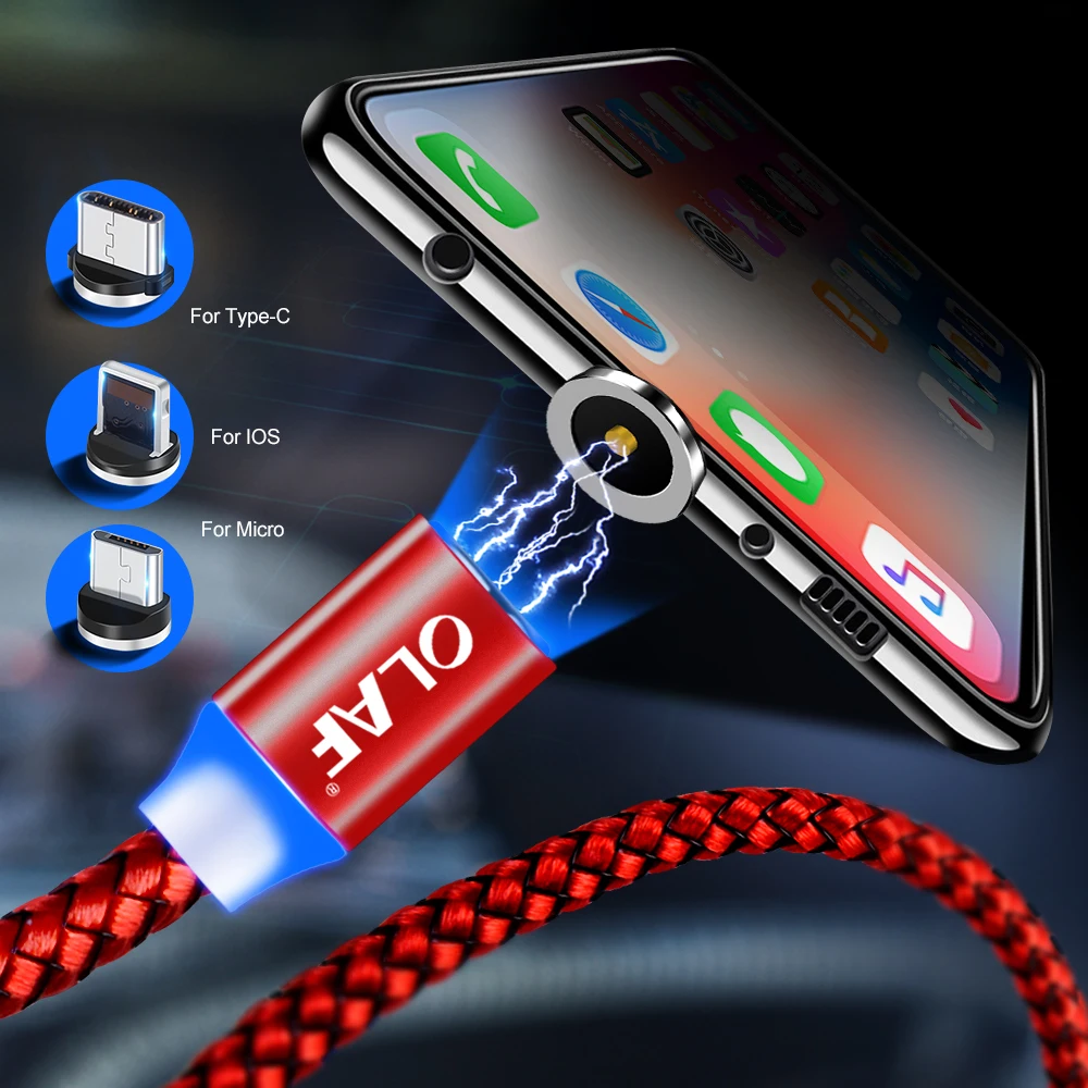 

OLAF Magnetic Cables For iPhone cable Type C Magnet Charger Data Charging Charge Micro USB Cable For Android Mobile Phone Cables