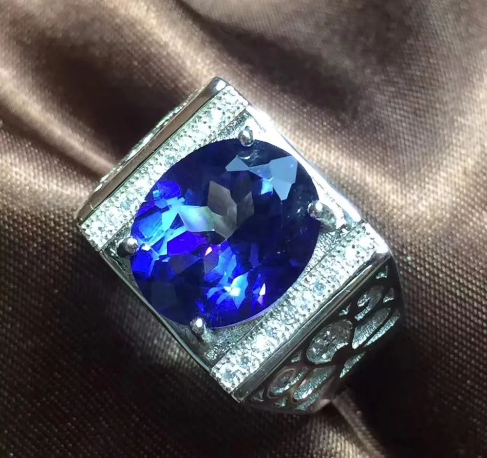 Real и Натуральный топаз Кольцо мужское кольцо 925 Серебро 10*12 мм gem для мужчин изысканные украшения ручной работы