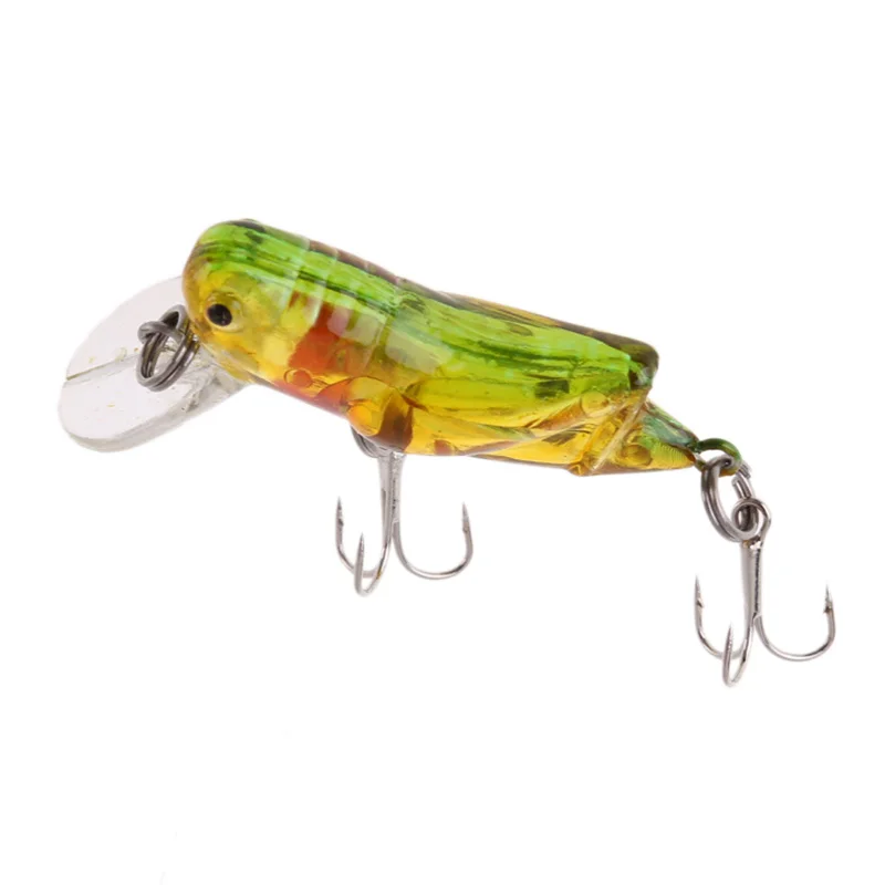 

4cm/3.5g Locust Lure Bait Fishing Gear Crank Bait Treble Hook Fish Lure for Fishing Lovers Artificial Fishing Lures With 3 Hooks