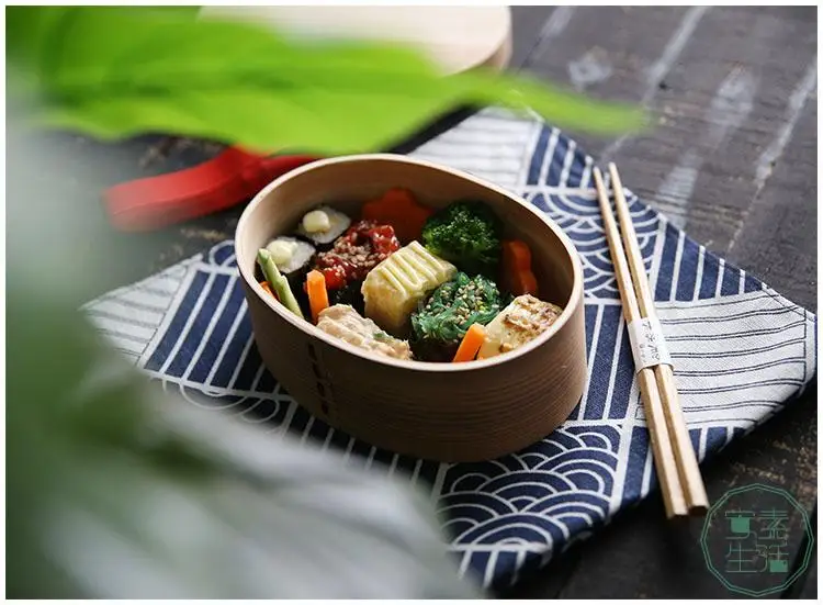 Овальный деревянный японский контейнер для обеда суши Bento Ланчбокс переносной пищевой контейнер для хранения фруктов не краска набор столовой посуды, столовых приборов