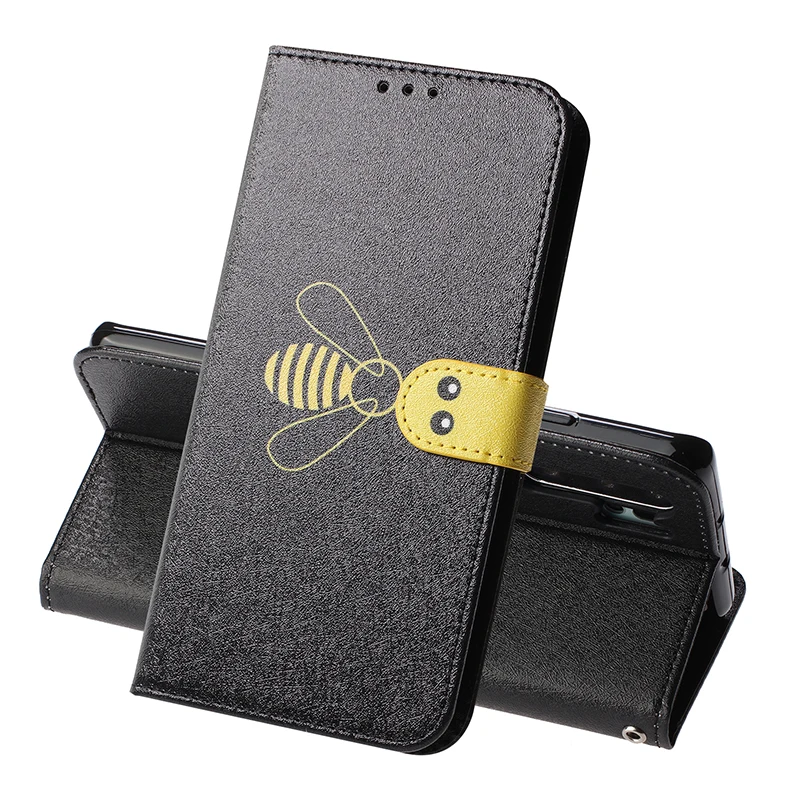 

Fashion bees Leather Flip Wallet Case For Huawei P3P P20 Mate20 Pro Lite Nova 3 4 P Smart Plus Y6 Y7 Pro 2019 Honor10 7 8X 8A 8C