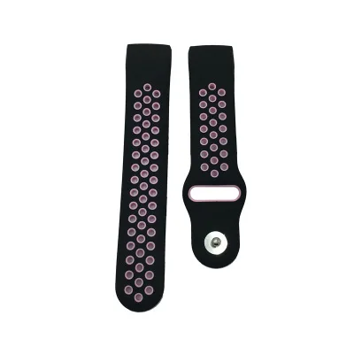 Подходит для fitbit charge3 Двухцветный силиконовый сменный ремешок дышащий - Цвет ремешка: Black-Pink L