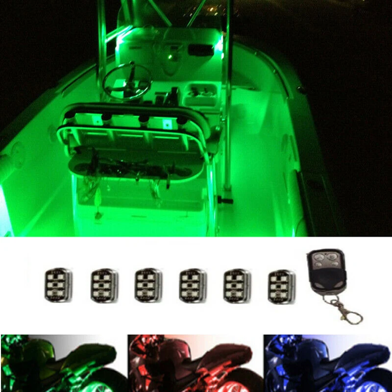 6 шт. RGB светодиодный водонепроницаемый понтон для лодки морской яхты неоновое
