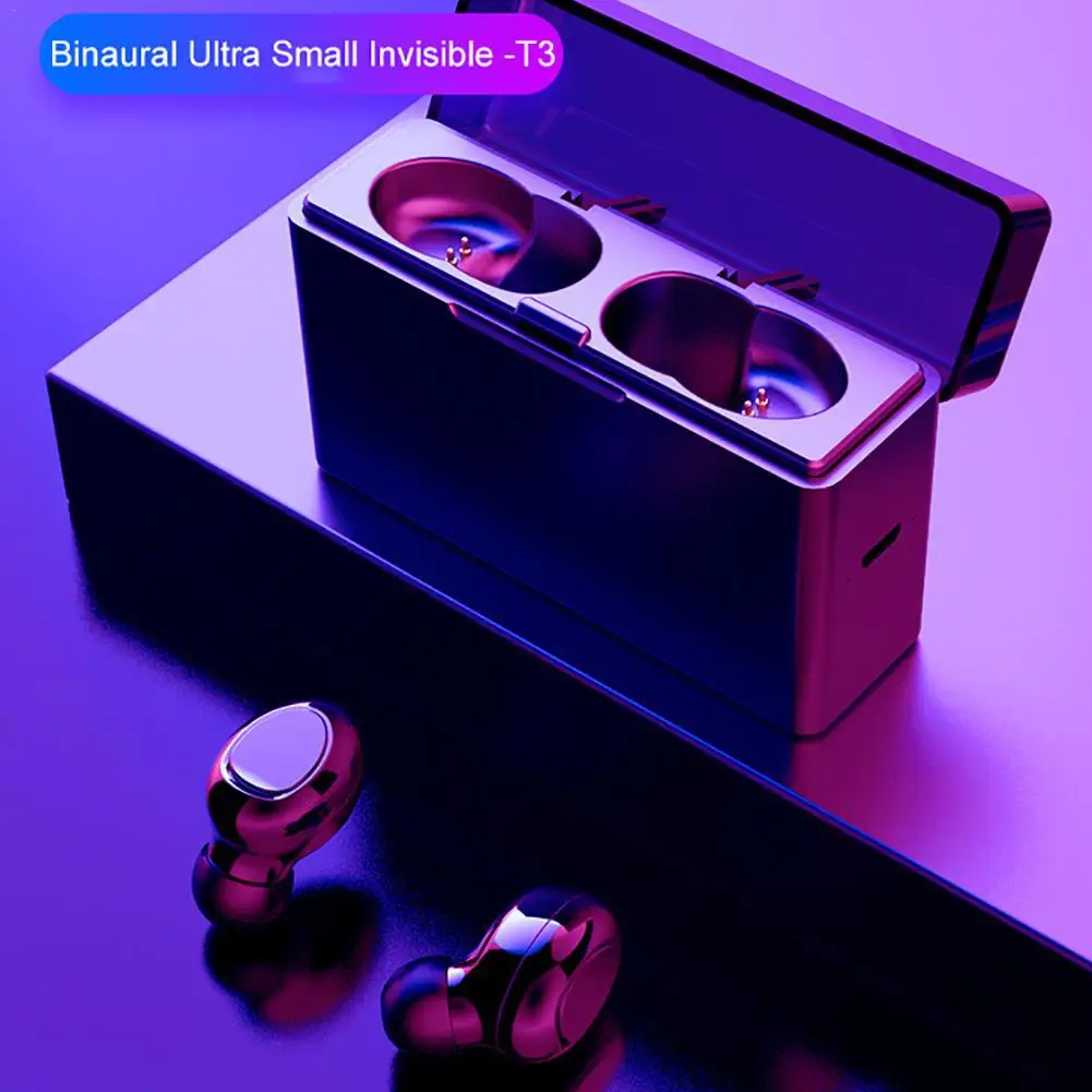 Новинка T3 TWS mini Bluetooth 5,0 беспроводные наушники бинауральные звонки наушники IPX5 водонепроницаемая Спортивная гарнитура с 2300 мАч зарядным чехлом