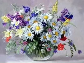 

field bouquet Set for painting by numbers on canvas cheap wall art flowers pictures for living room