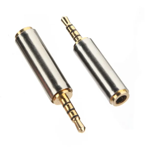 Gold 2 5mm Male to 3 5mm Female Stereo Uldum Full Metal Earphones font b Audio