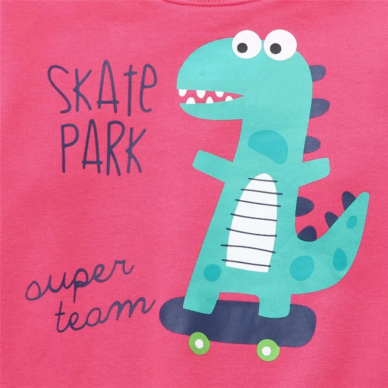 Children Dinosaur Letter Print T-shirt Sweatshirt Pullover Children's Clothes Boys Long Sleeve Cartoon Dinosaur Print Top