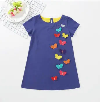 

2018 Litter Kids Cotton Butterfly Dresses, Princess Girls Sweet Cute Clothing 6 pcs/lot,Wholesale