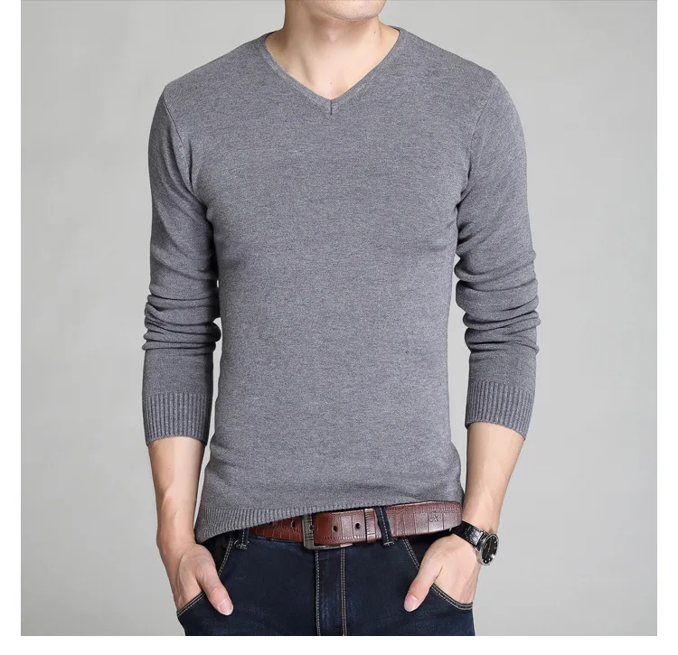 MoneRffi Cotton Sweater Men Long Sleeve Pullovers Outwear Man V-Neck sweaters Tops Loose Solid Fit Knitting Clothing 8Colors New MoneRffi Cotton Sweater Men Long Sleeve Pullovers Outwear Man V-Neck sweaters Tops Loose Solid Fit Knitting Clothing 8Colors New