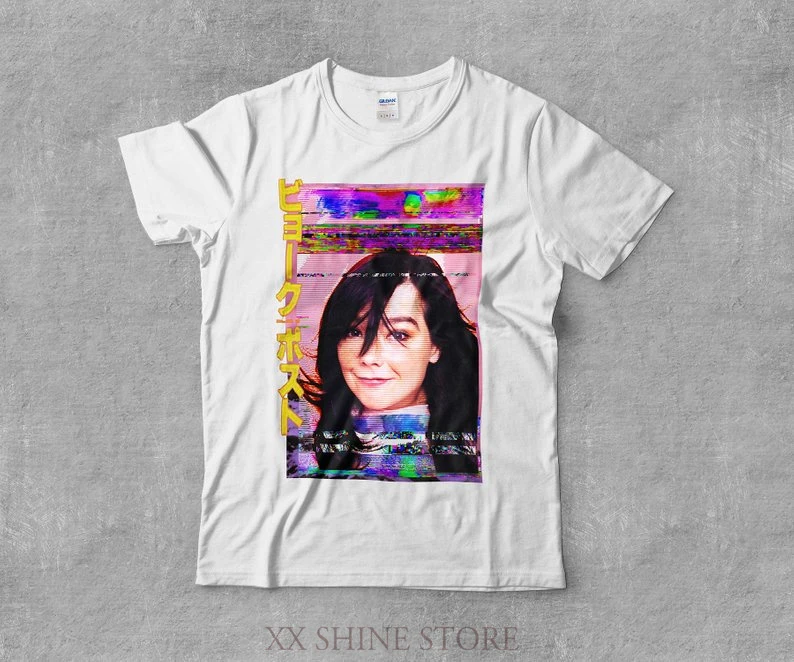 ビョーク Vhs グリッチ日本 90s 熱帯バンド Tシャツかわいいアートレトロメンズユニセックス Tシャツ Tシャツ綿 100 の Tシャツ男性の女性のティー T Shirts Aliexpress