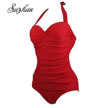 

Suzhan 2019 Sexy Bikini Women Solid Push Up Bodysuit Swimwear Beach Bathing Suit Swimsuit Summer