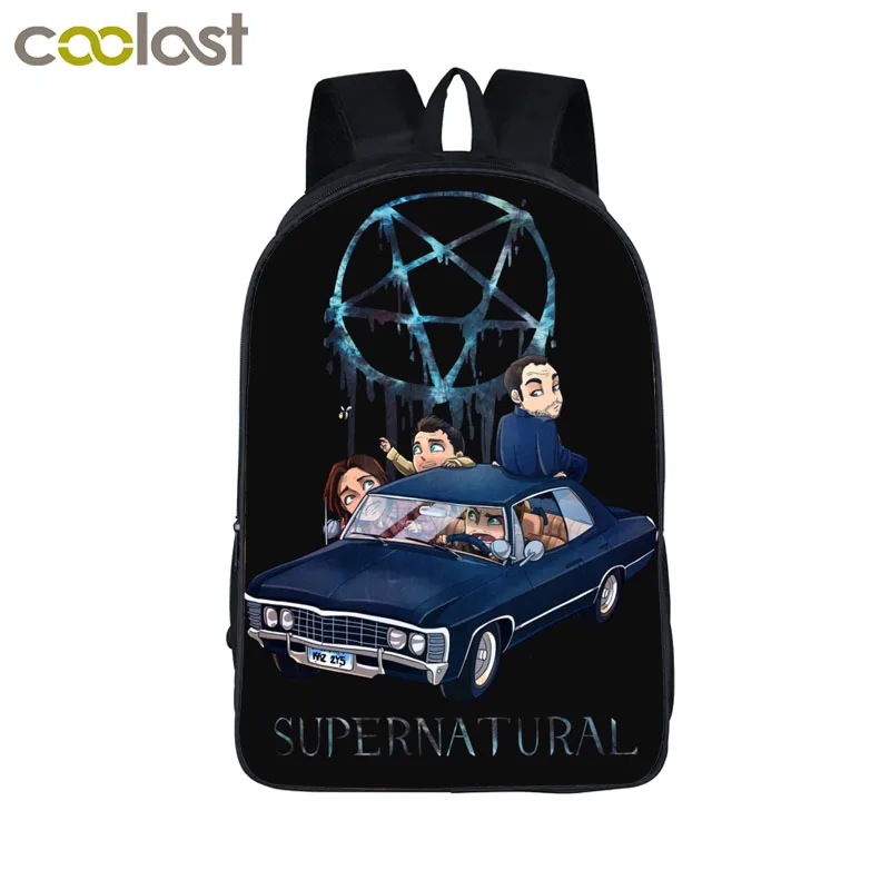 Рюкзак Supernatural для мужчин, охотник на демонов, братья Винчестеры, Сэм Дин, рюкзак для книг, детские школьные сумки для подростков, подарок для малышей - Цвет: 16 supernatural09
