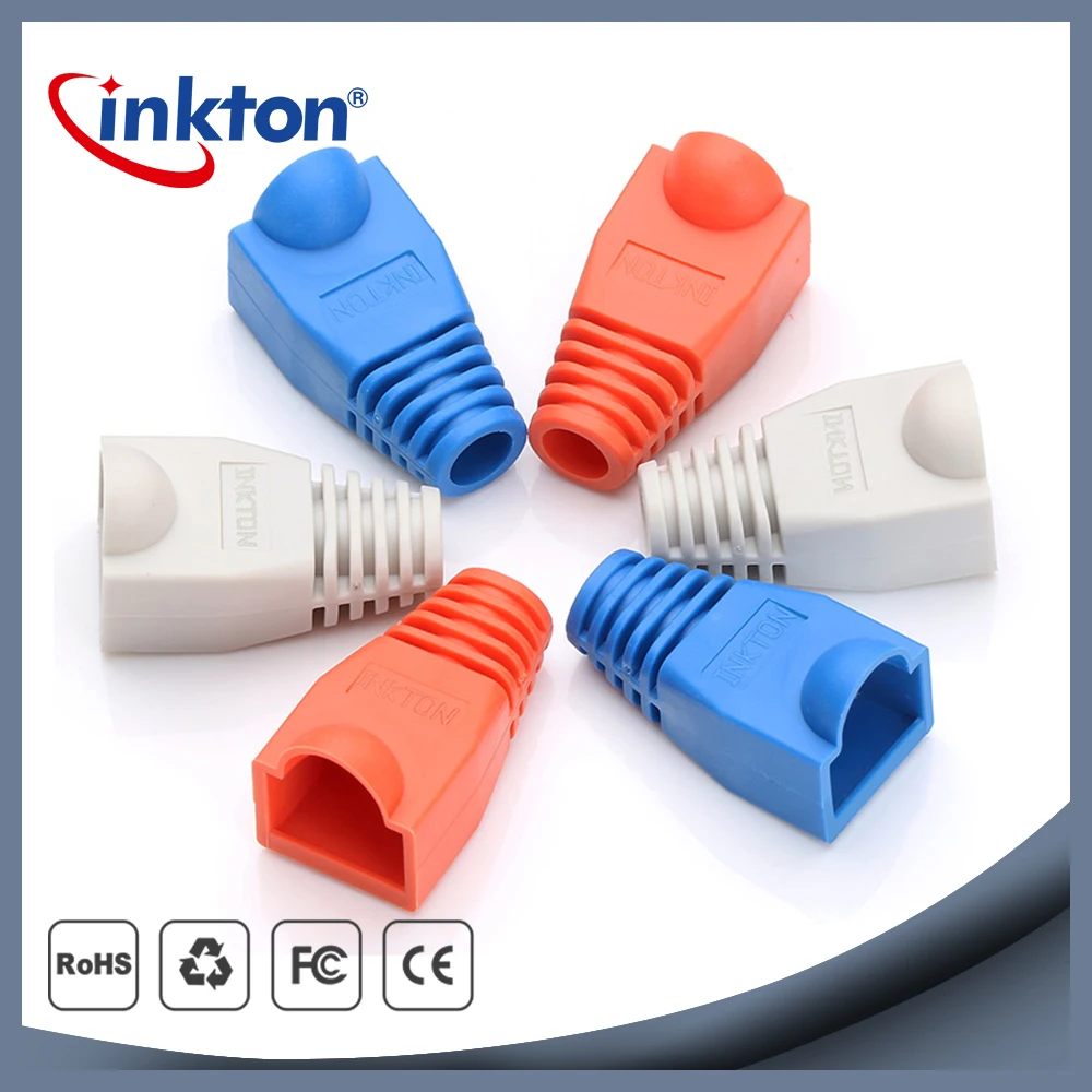 Inkton 50 шт. Cat6 RJ45 разъем загрузки Анти пыль для 6 мм Ethernet Кабельный крышки красочные