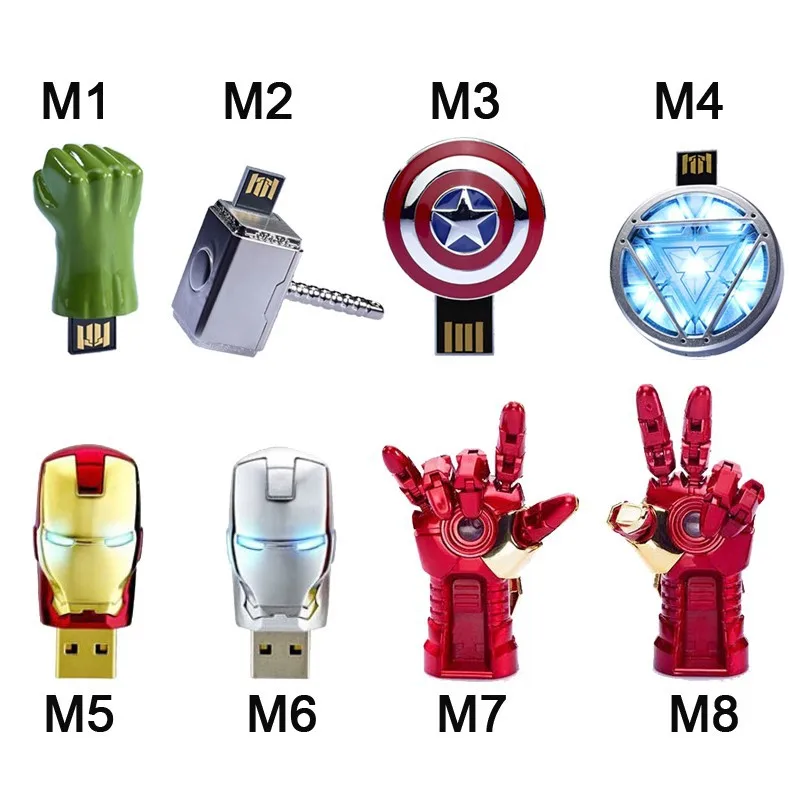 Garunk usb флеш-накопитель 4G Железный человек 8G флеш-накопитель 16G Капитан Америка 32G usb Флешка Халк Тор Флешка U диск