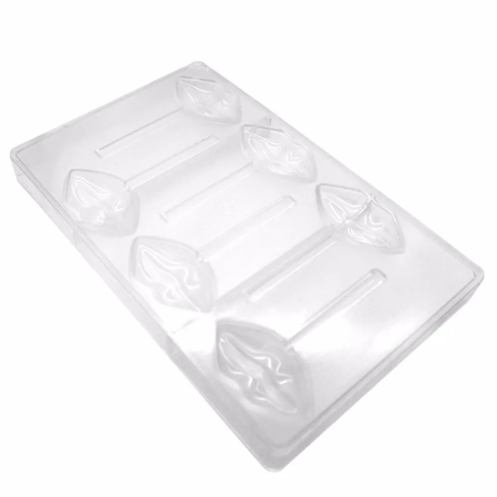 Goldbaking Поликарбонат форма губ палка форма для шоколадных конфет пластиковые формы для шоколада формы