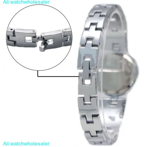 FW903A Round PNP Shiny Silver Watchcase White Dial Ladies Women Bracelet Watch