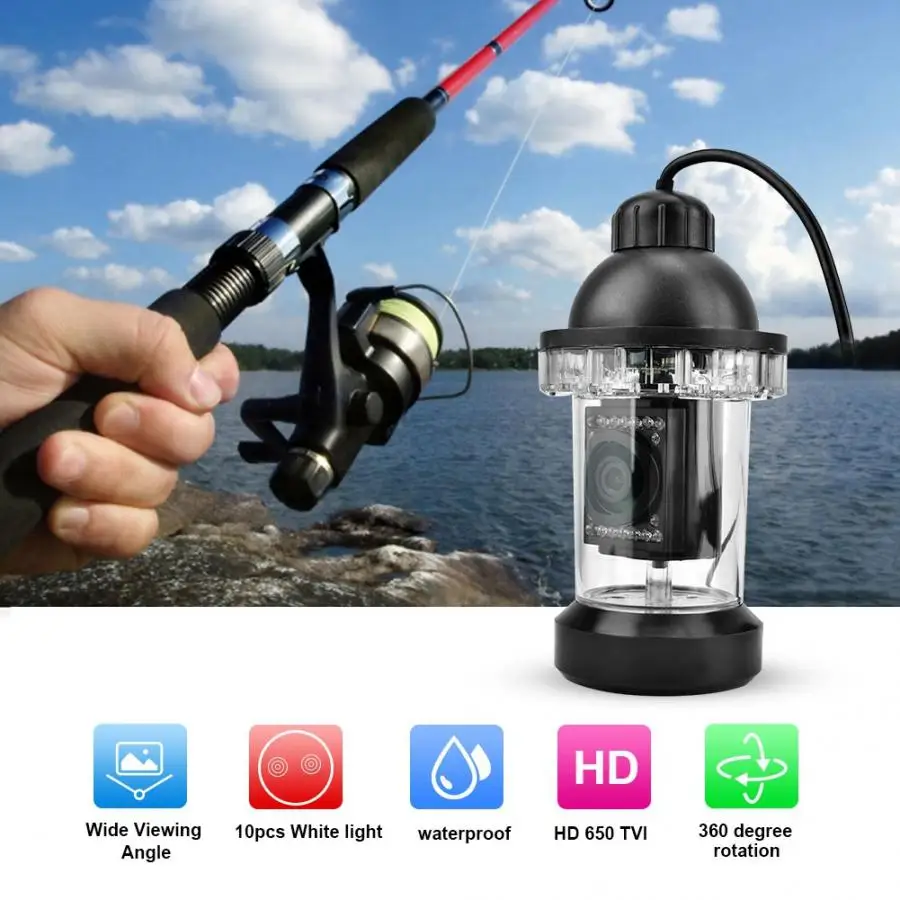 

underwater ice fishing camera 360 Degrees Rotating 650TVL HD LED Underwater Fishing Camera Color Video Fish Finder