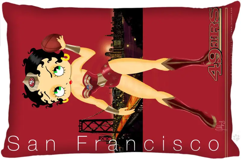Красный Модная классическая наволочка Betty Boop на заказ 45x35 см(с одной стороны) Удобная Наволочка на молнии с принтом Rectang - Цвет: Красный