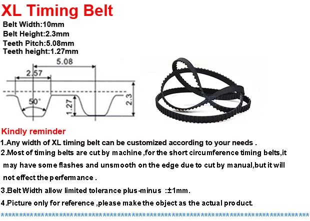 LUPULLEY XL Ремень ГРМ черная резина 160XL/162XL/164XL/166XL/168XL/170XL/172XL/174XL/176XL/178XL Тип 10 мм ширина 5,08 мм шаг