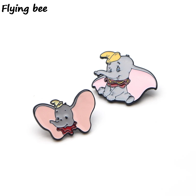 Flyingbee Dumbo милые эмалированные шпильки для брошей Значки для джинсовой блузки Очаровательные Детские Заколки ювелирные аксессуары X0156