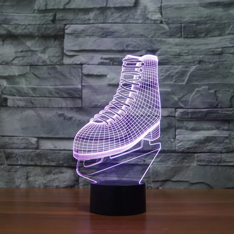 [Seven Neon] акриловая настольная лампа 7 цветов для катания на роликовых коньках 3D