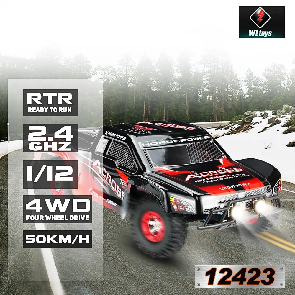 Wltoys 12423 12428 1/12 2,4G 4WD RTR RC автомобилей 50 км/ч Высокая Скорость RC Рок Гусеничный Радиоуправляемый гоночный автомобиль дистанционного Управление автомобиля