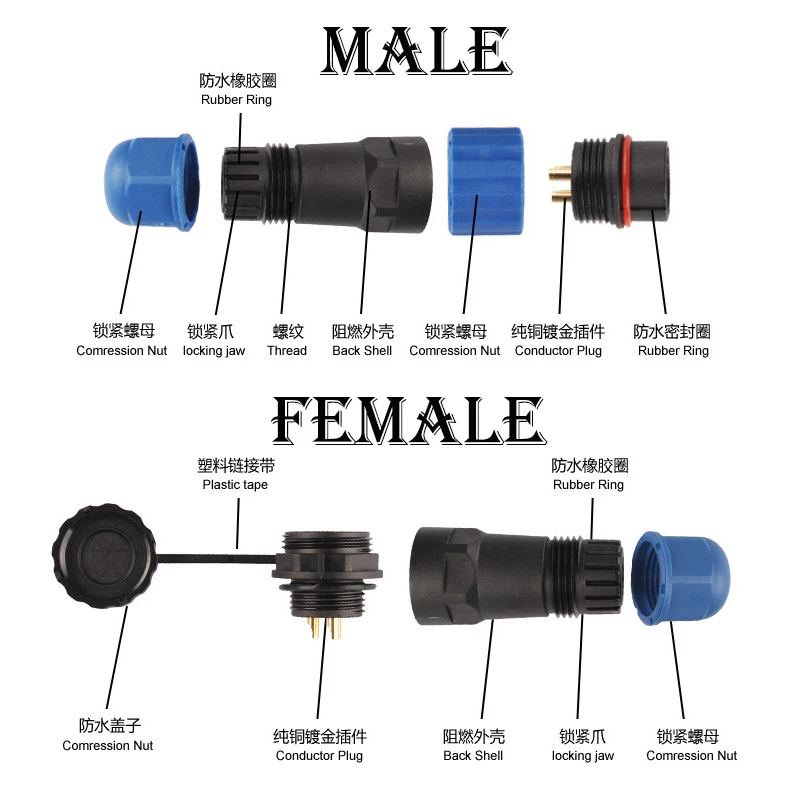 SP20 IP68 Cable Connector Plug & Socket Male Female 2/3/4/5/7/9/10/12/14 Pin Waterproof Connectors for Communication Equipment SP20 IP68 Cable Connector Plug & Socket Male Female 2/3/4/5/7/9/10/12/14 Pin Waterproof Connectors for Communication Equipment