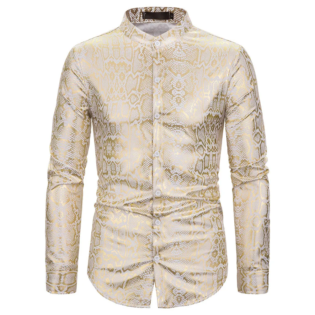 Womail мужской мешковатый блейзер с принтом, отложной воротник, пуговицы, рубашки с длинными рукавами, блузка, повседневные рубашки с принтом