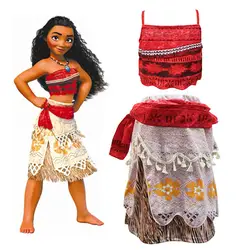 Костюм на Хэллоуин, праздничное платье для девочек, костюм принцессы Моаны для детей, платье принцессы Моаны, карнавальный костюм