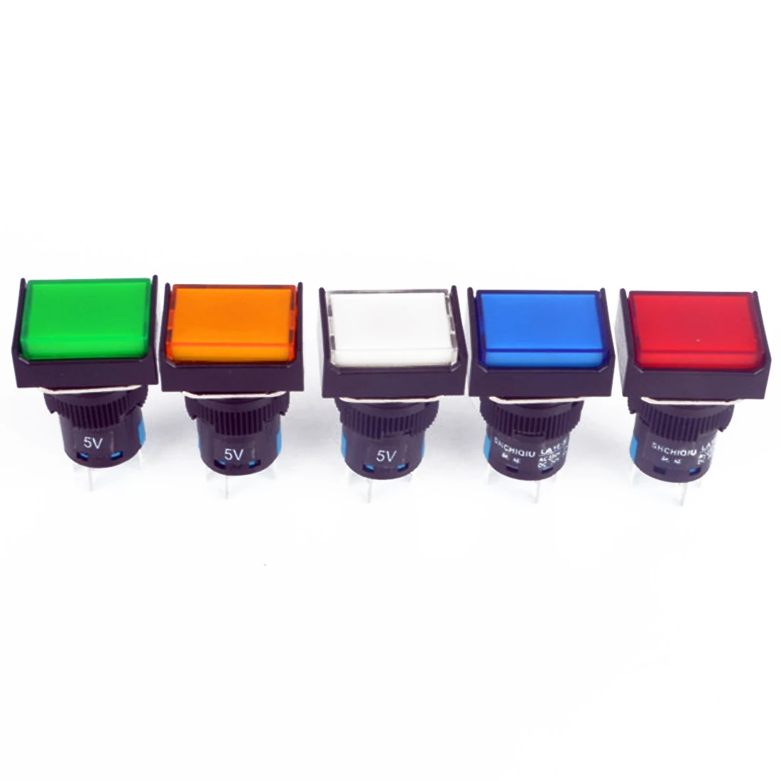 16mm 5pin Momentary Maintained Rectangular Push Button Switch Self