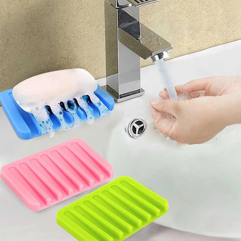 

5 Colos Creative Silicone Flexible Toilet Soap Holder Plate Bathroom Soap box Soap Dish Kitchen Bathroom Tools Dropshipping 20