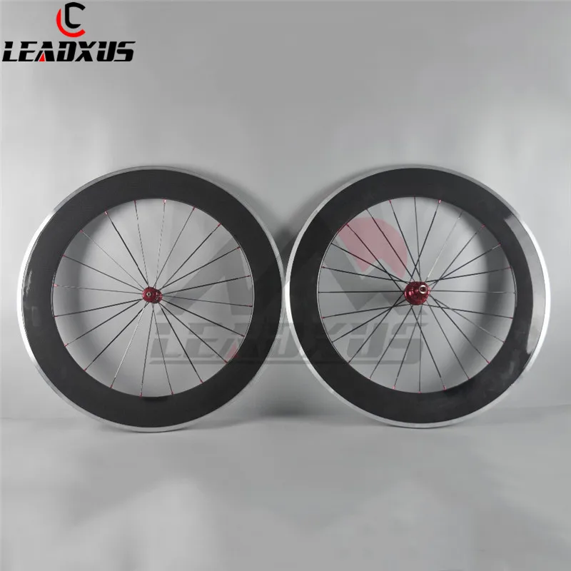 LEADXUS 88 мм углеродное волокно+ литые диски 700C 3 K/UD клинчер/трубный из углеводорода+ легированная Тормозная колесная пара дорожного велосипеда 20/24 отверстий