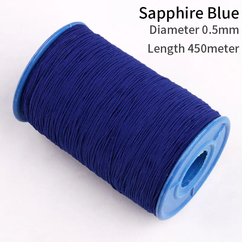 0,5 мм эластичная линия эластичный шнур резиновая линия тонкая эластичная лента бисерная нить растягивающийся шнур для изготовления ювелирных изделий - Цвет: Sapphire Blue