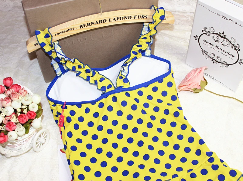 Для женщин Swimdress горошек Одна деталь купальник плюс Размеры Для женщин купальники Skirtini пляжное платье Maillot De Bain прекрасный ванный комплект