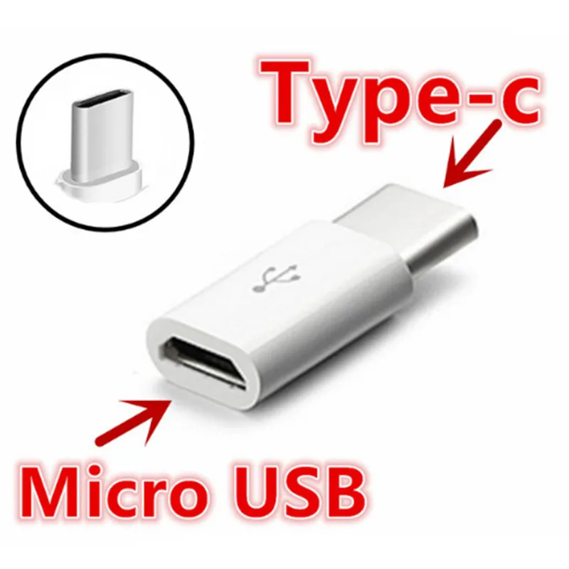 100 шт. USB кабель USB-C 3,1 type C штекер для Micro USB Женский type-C Кабель-адаптер для мобильных телефонов Macbook Nokia