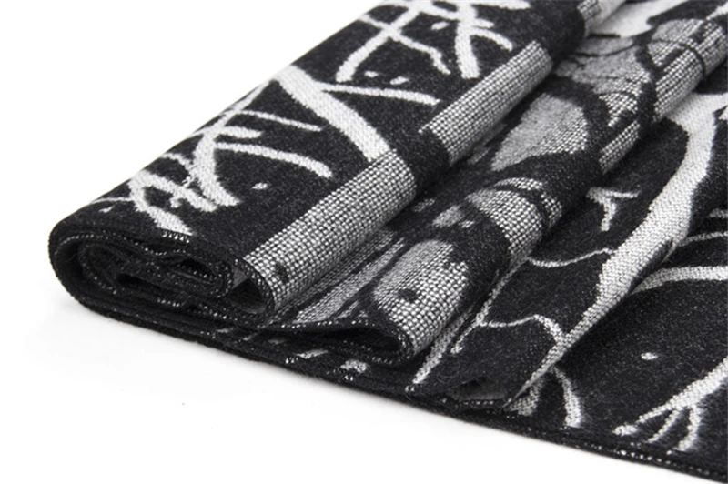 men wearing scarves 180x30cm Christmas Tree Branch Jacquard Male Scarf Winter Modal Brushed Men Wrap Shawls Man Warm Cashmere Scarves As Gift YG326 mens blanket scarf