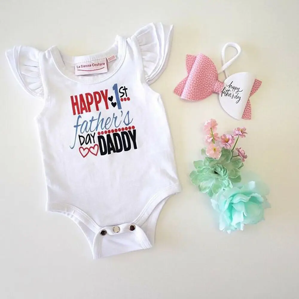 Happy1st Father's Day одежда для малышей для девочек и мальчиков на возраст от 0 до 18 месяцев, боди, комбинезон, одежда, Топ