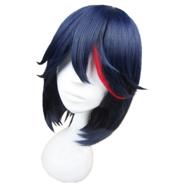 High Quality Anime KILL la KILL Matoi Ryuko Short Blue With Red Heat Resistant Hair Cosplay Costume