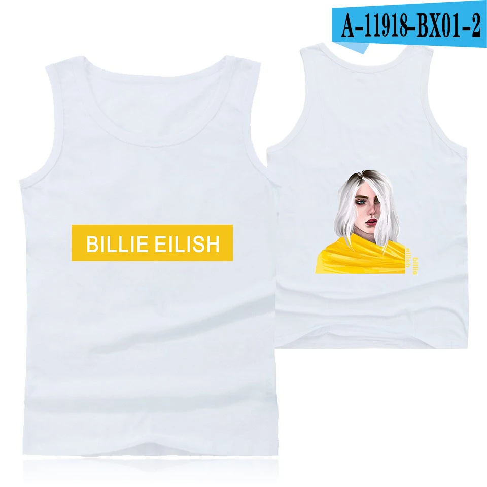 Billie Eilish Повседневная Мужская/Женская майка K Pop без рукавов жилет бодибилдинг Harajuku Gymclothing летняя майка с бретелями фитнес Bambam - Цвет: white