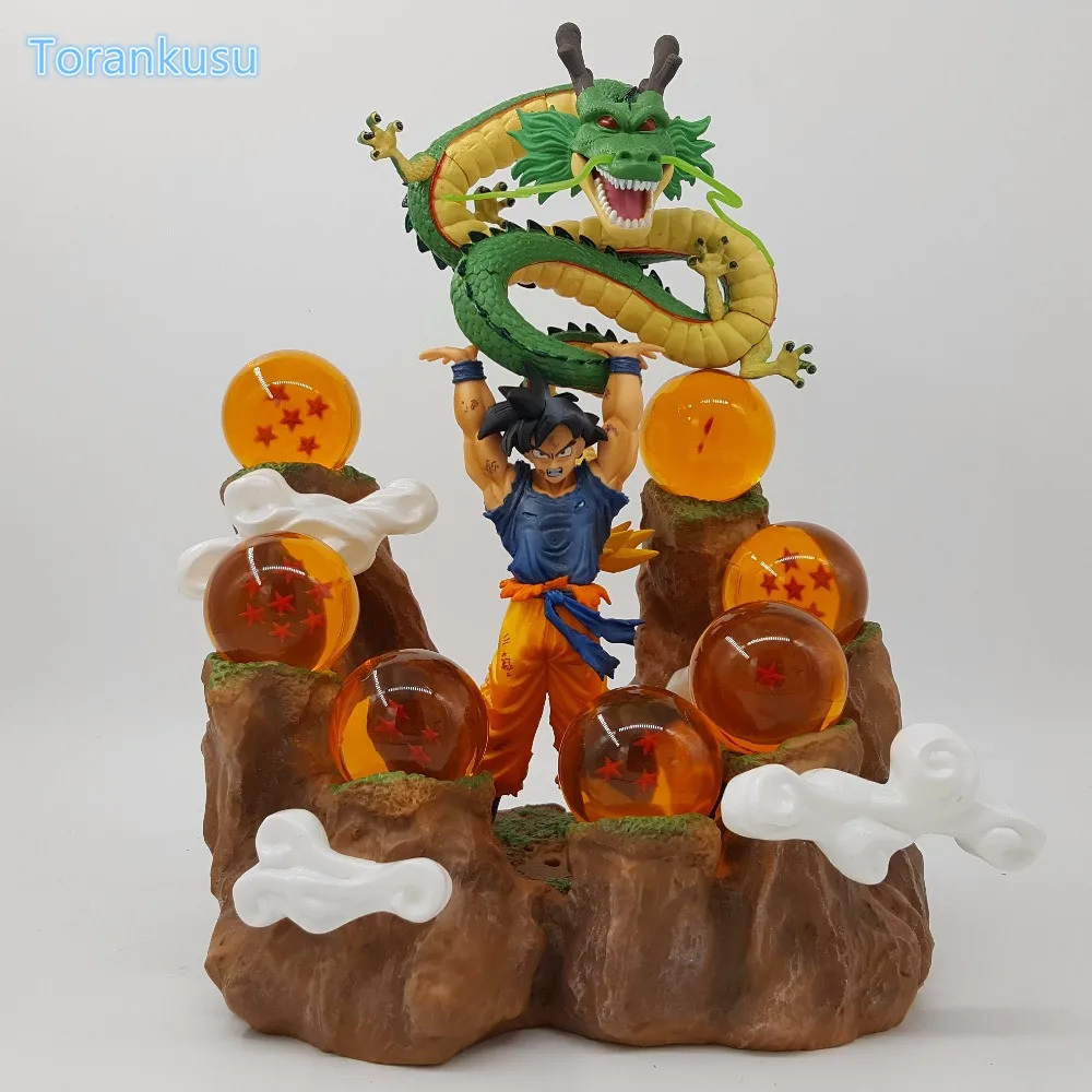 Dragon Ball Z фигурку Сон Гоку Shenlong Mountain ПВХ рис Dragon Ball Hill Коллекционная модель Игрушечные лошадки figuras dbz diy163