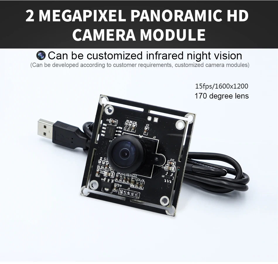 Manual exposure 2MP HD Gao Pai camera camera module 170 degree panoramic shooting lens USB2.0 module