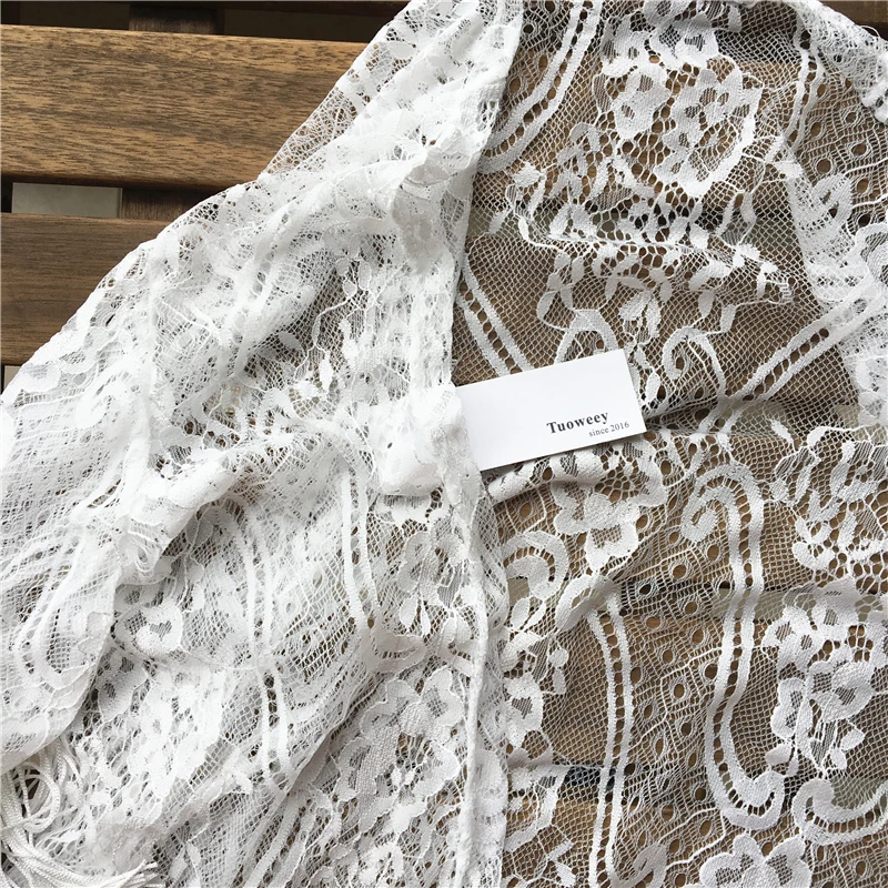Blusas 2019 Летняя женская обувь Кружевное платье с длинными рукавами и кружевом