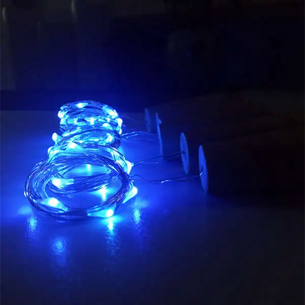 Темно-синий HoozGee 20LED светящаяся гирлянда на батарейках Феи бутылки вина Пробка медная проволочная лампа - Цвет: Темно-синий