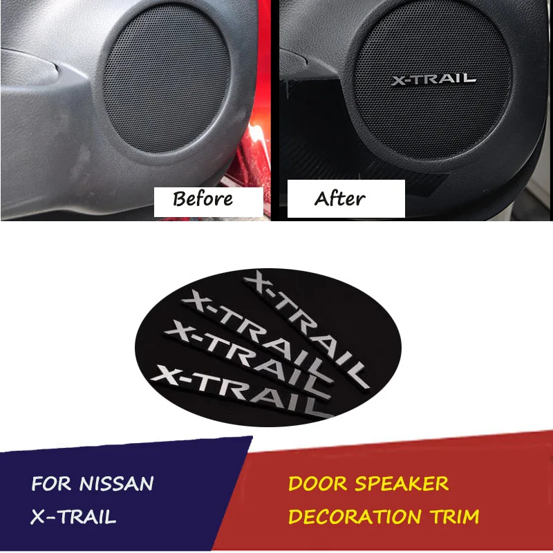 3D X TRAIL Letters Door Speaker Emblem Chrome Logo Car Styling Sticker For Nissan X trail x