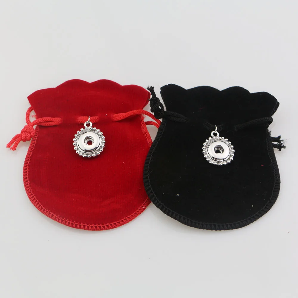 

10PCS flannel 12mm metal metal Snap Buttons Jewelry Gourd-type Gift Bags 7*9cm Small Bags Velvet Flock Drawstring Pouches