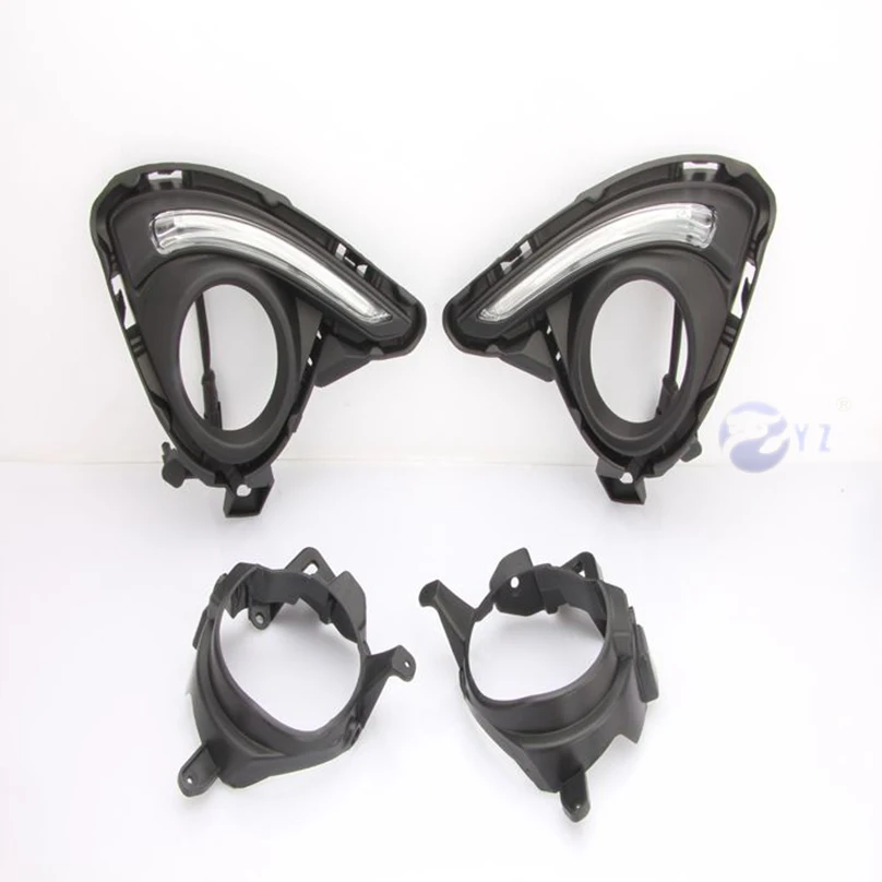 

Car Flashing 2 Pcs DRL For Mazda 2 Mazda2 Demio 2015 2016 LED DRL Daytime Running Lights Daylight Fog light with yellow signal