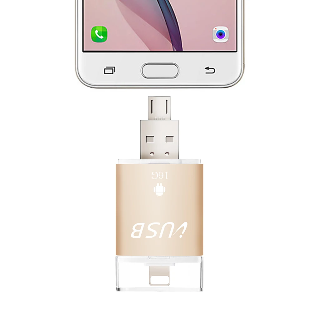 UTHAI T003 Lightning/Micro/USB 3в1 USB флеш-накопитель 128 Гб металлический флеш-накопитель 64 ГБ тип C Высокоскоростной флеш-накопитель для iPhone x
