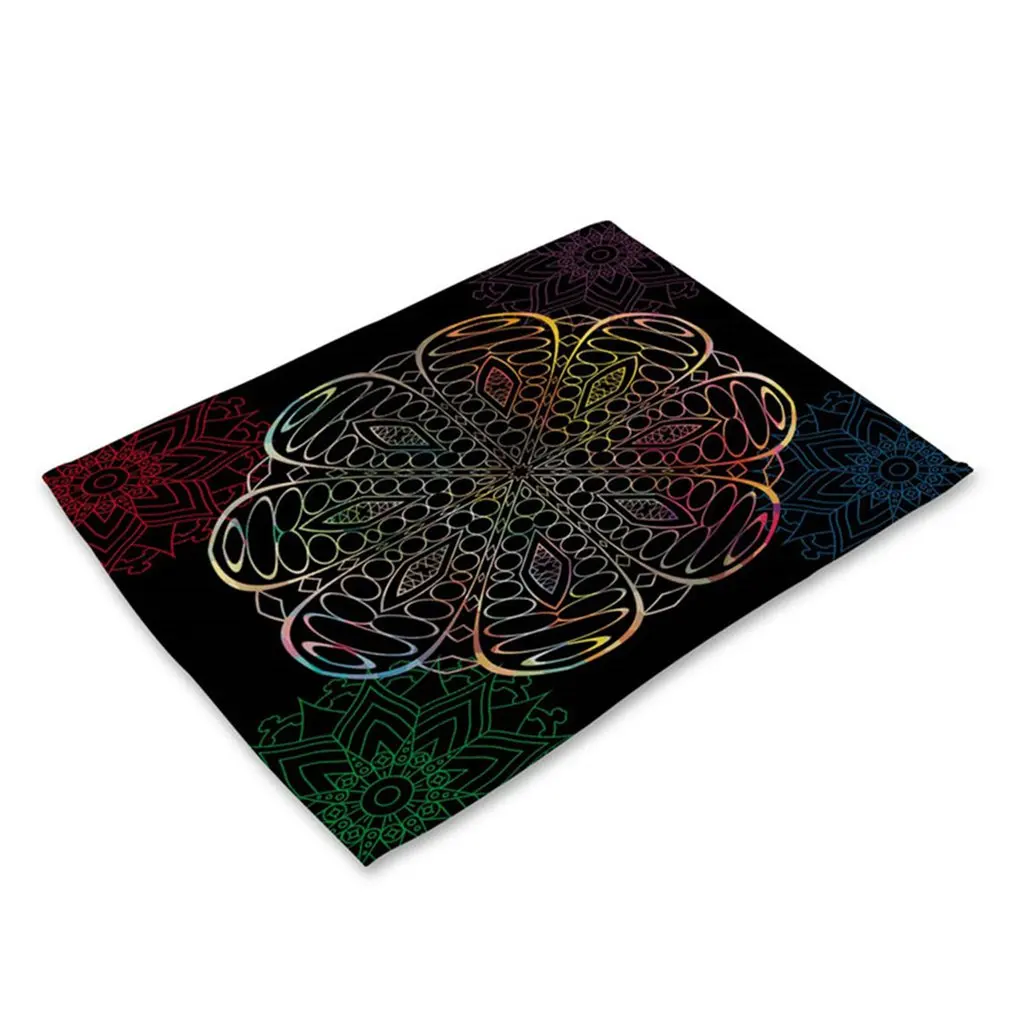Multicolor 5 MP0069-1# Мультфильм Placemats термостойкие ПВХ салфетки для обеденного стола тканые виниловые пятна стойкий стол коврики легко чистить - Цвет: Multicolor 5