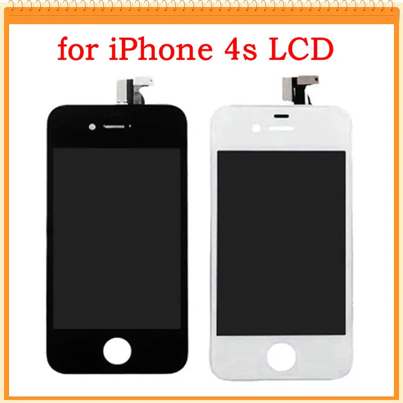 For iPhone 4S LCD Screen Display with Touch Screen Digitizer Assembly with speaker mesh attached Black